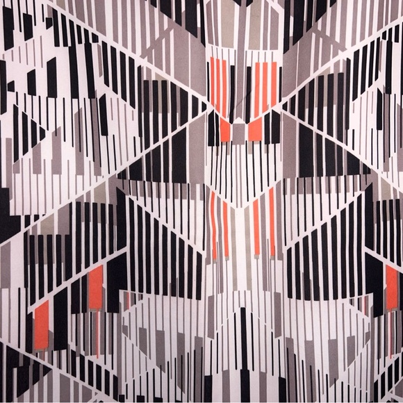 New Medium Mossimo Pencil Skirt Black White Orange Geometric NWT Lined Zip - Picture 6 of 14